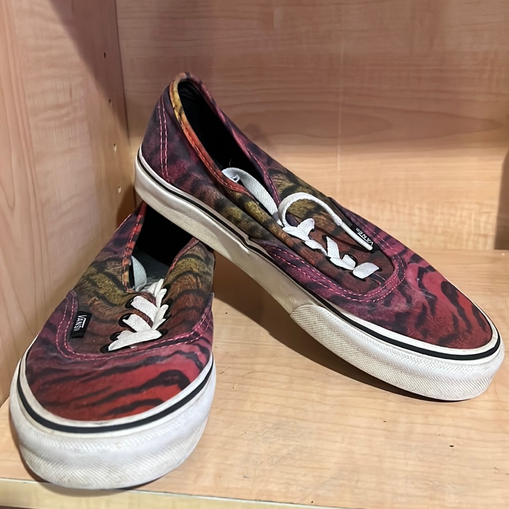 wacky rainbow tiger striped vans